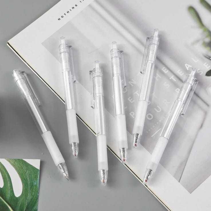 

[paww.craft] Pulpen Mekanik Gel / White Pen Mechanic Minimalist Aedthetic Stationery Sidoarjo