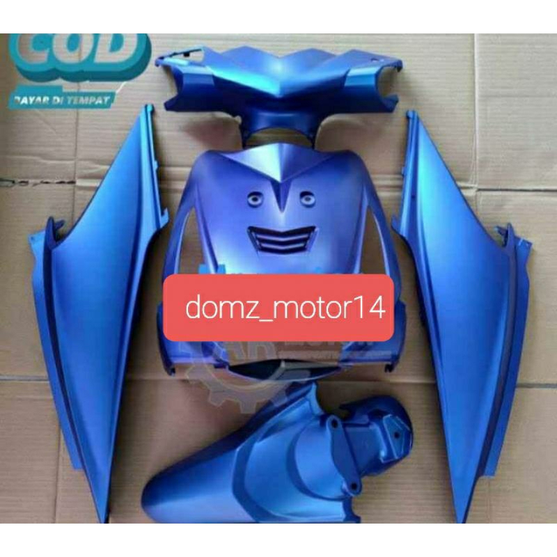 COVER BODY HALUS MOTOR HONDA BEAT KARBU LAMA WARNA BIRU DOFF
