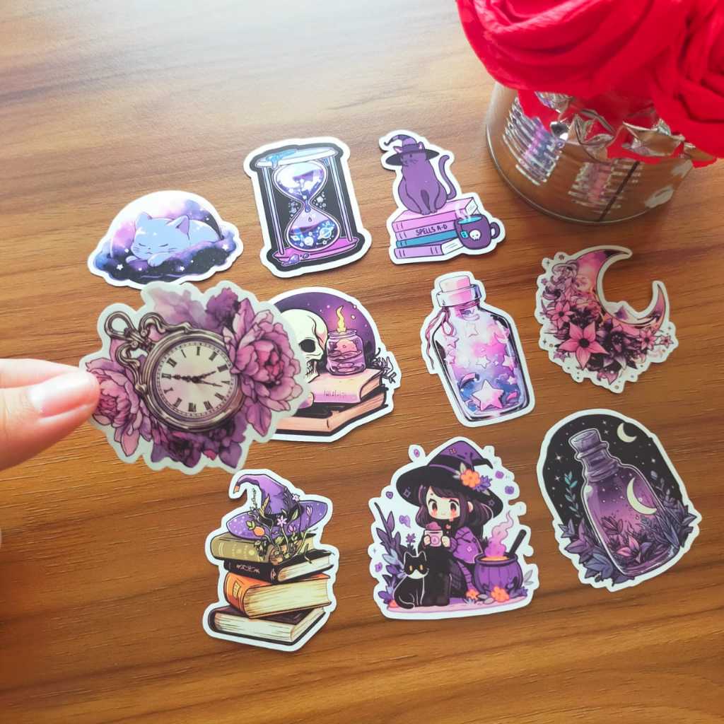 

STIKER JURNAL PURPLE DARK UNGU WITCH PENYIHIR MAGIC SIHIR SKUL TENGKORAK VINTAGE AESTHETIC ANIME STICKER VINYL STIKER ANAK