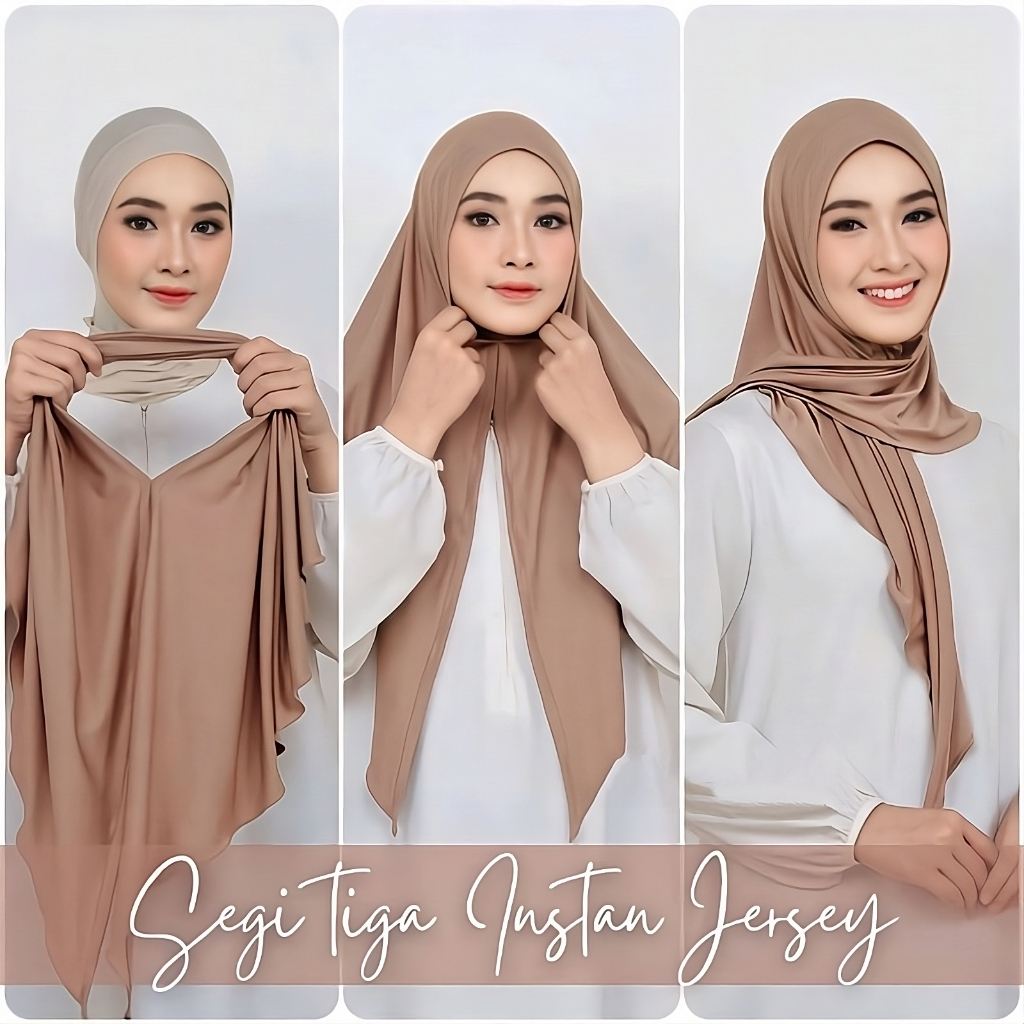 Hijab Segitiga Instan Jersey / Hijab Jersey Segitiga / Hijab Instan Jersey