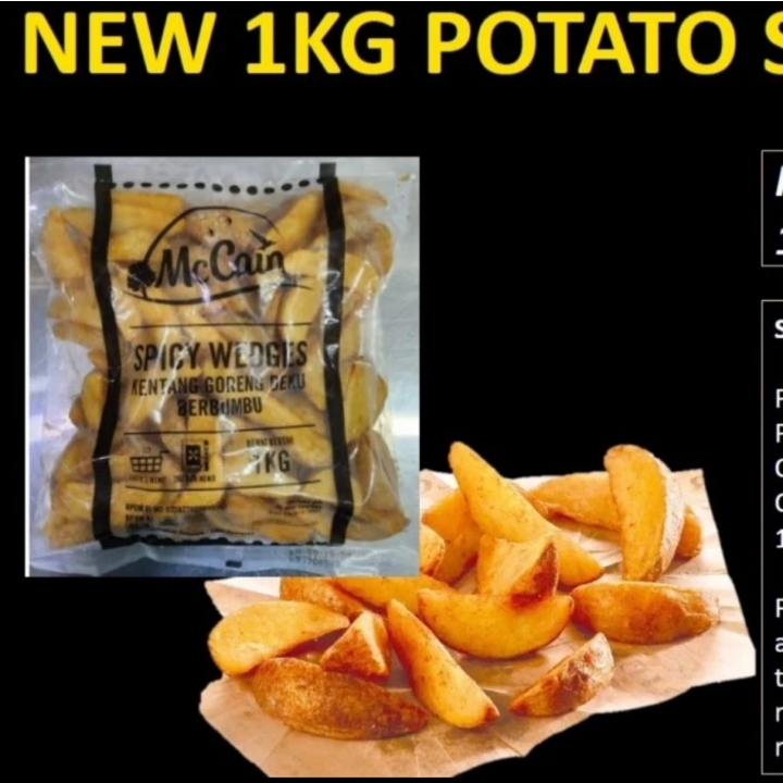 

Kentang McCain Spicy Wedges Seasoned Kentang Goreng Berbumbu 1kg