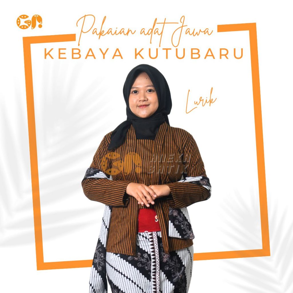 Kebaya Lurik Kutu Baru Motif Lurik Kecil Pakaian Adat Jawa untuk Wanita Dewasa
