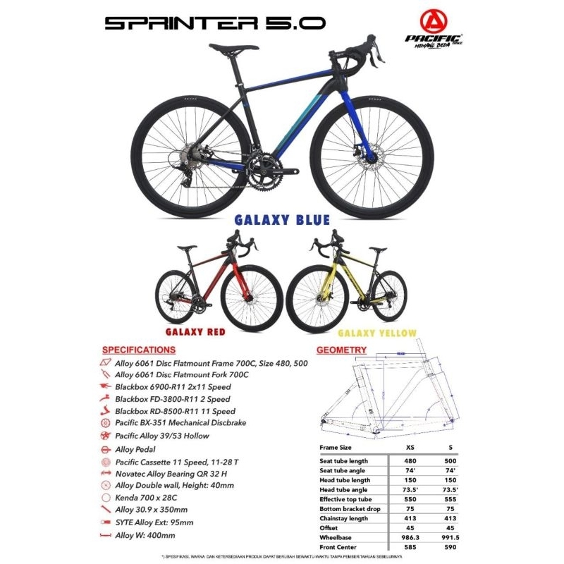SEPEDA BALAP ROADBIKE PACIFIC SPRINTER 5.0 ASLI ORIGINAL SURABAYA