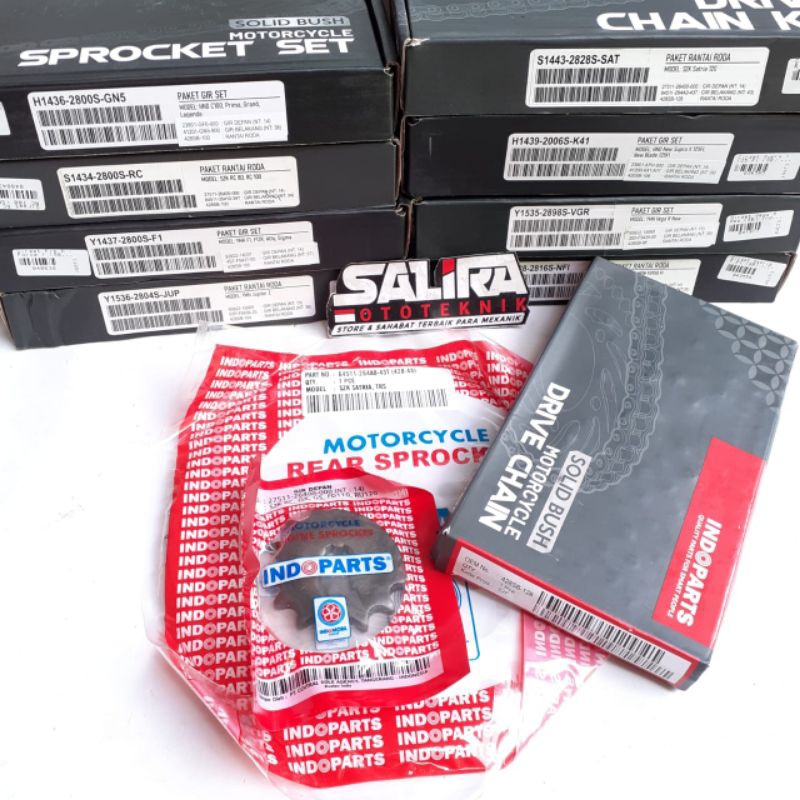 Girset Gearset Gir Gear Set Depan Belakang Rantai Blade Revo CB150R CS1 Crypton Fiz R Force 1 GL Max