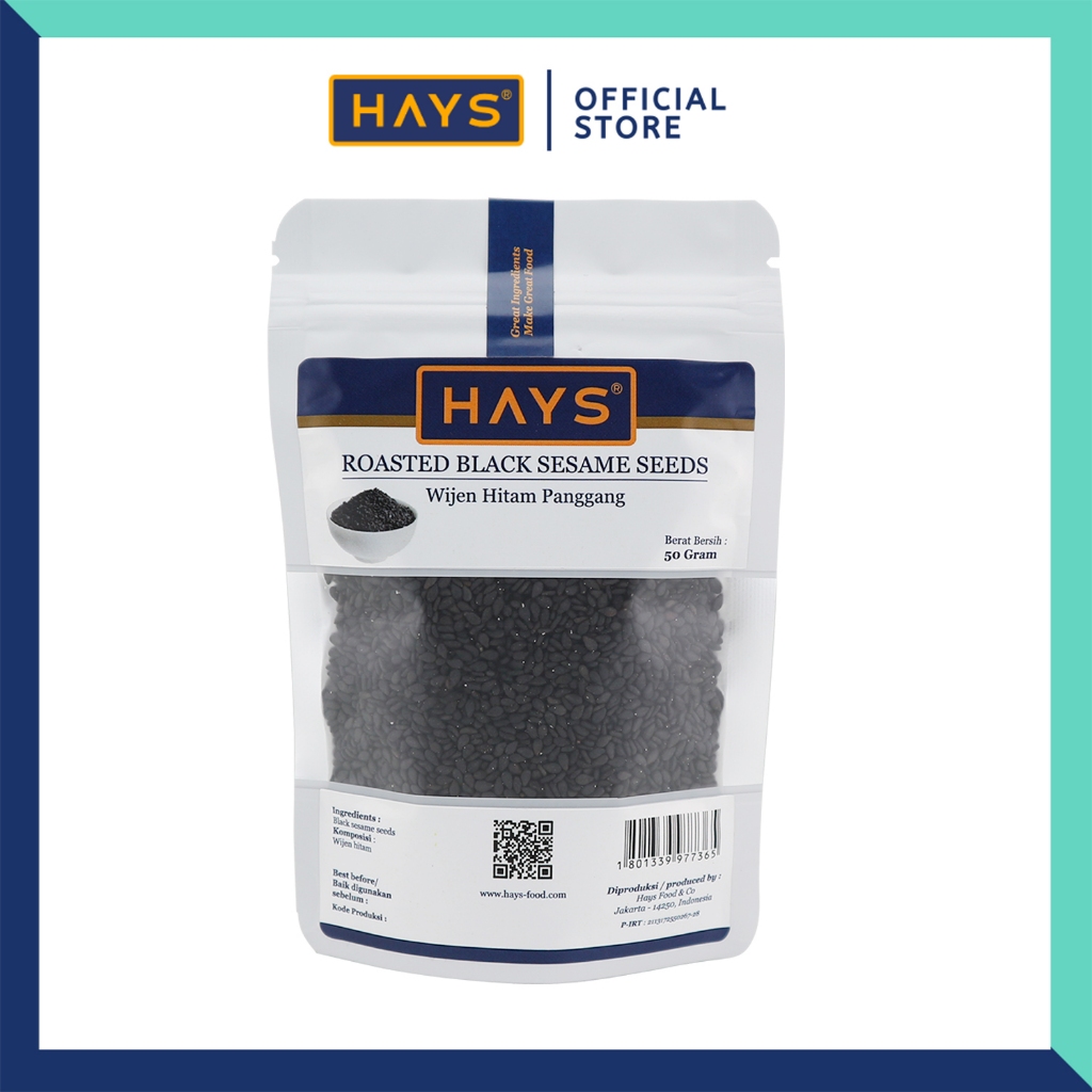 

HAYS - Wijen Hitam Panggang Sangrai 50 Gram / Roasted Black Sesame Seeds 50 Gram