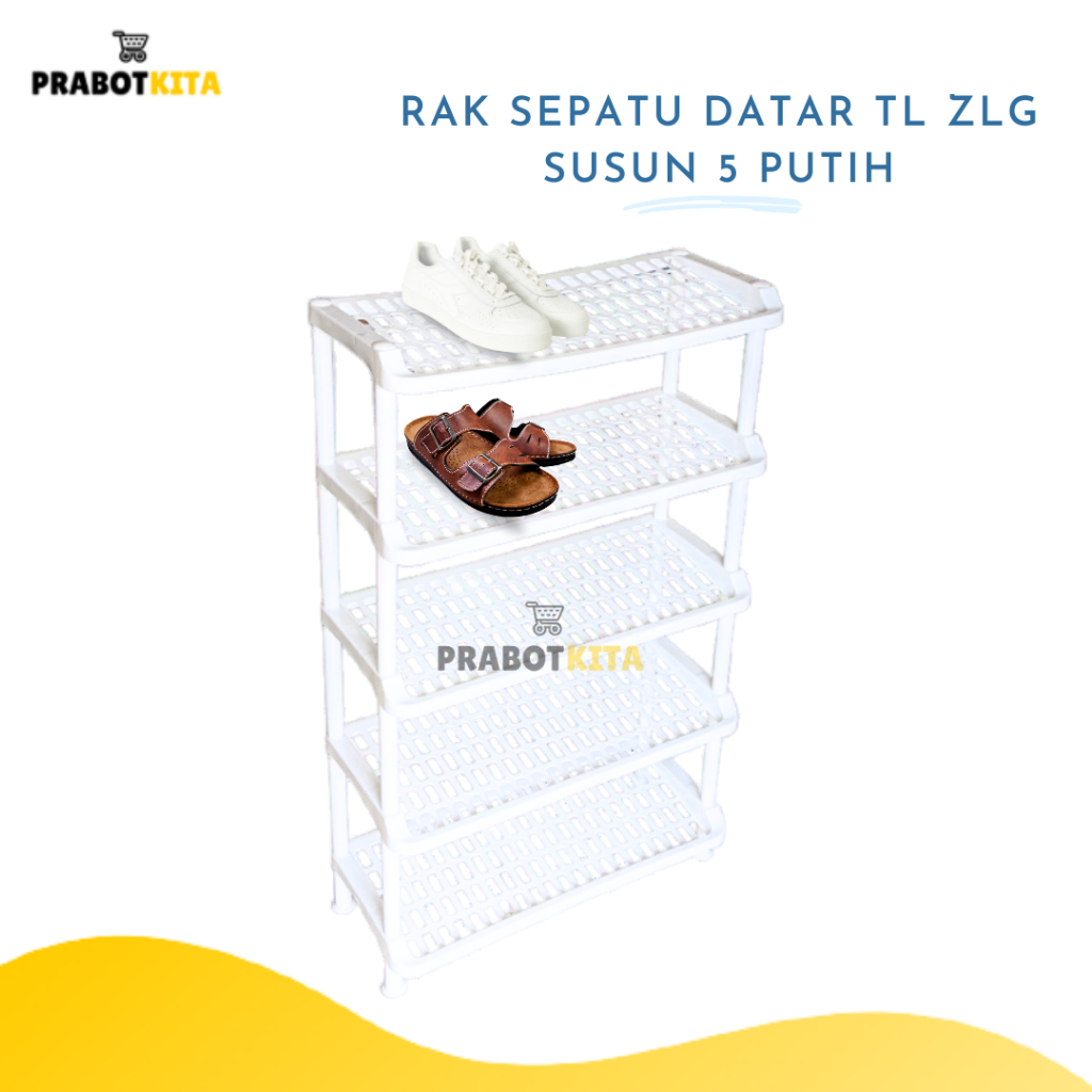 Rak Sepatu Susun Plastik 3 & 5 / Rak Sepatu Susun Miring / Rak Sendal Sepatu Putih Aesthetic