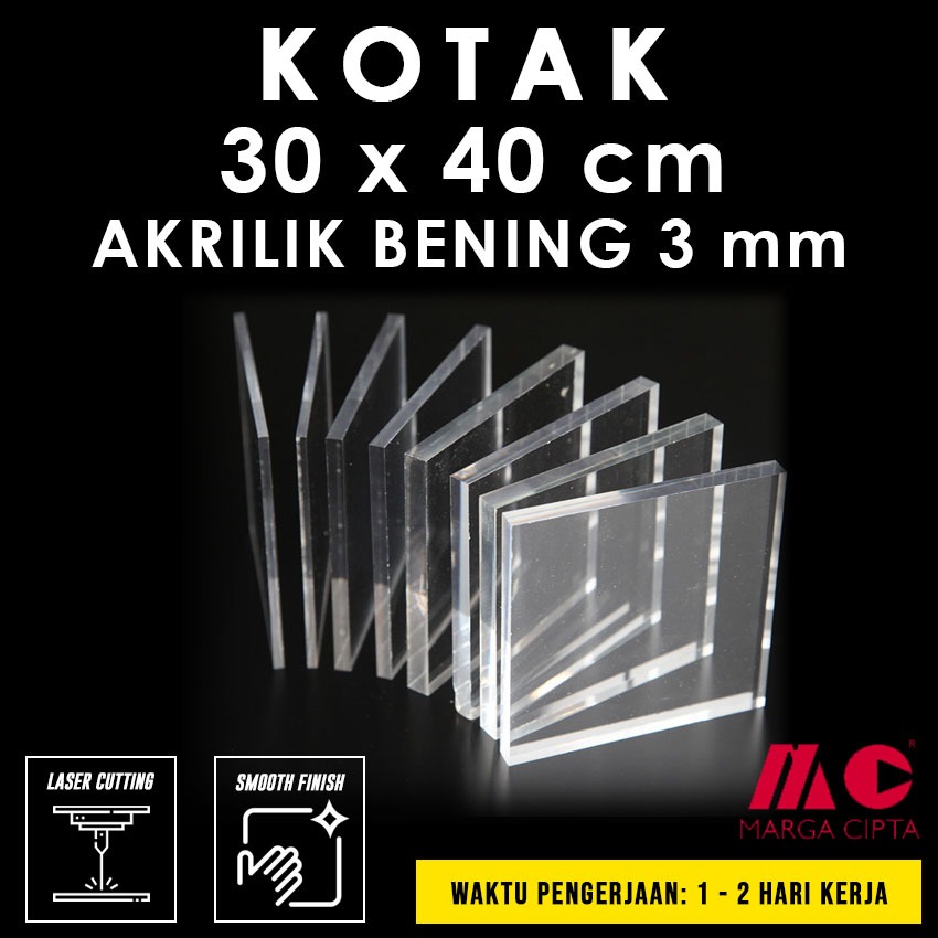 

Kotak uk 30 x 40 cm - Akrilik Bening 3 mm - Potongan Akrilik