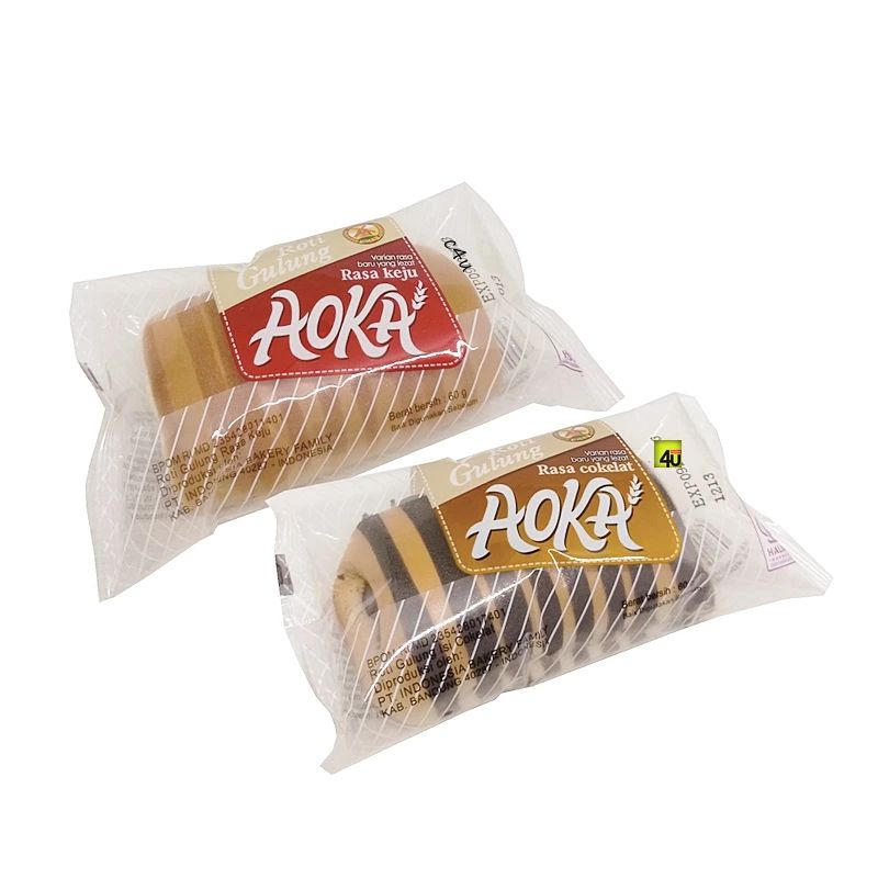 AOKA Roti Gulung Rasa Keju, Coklat, Kelapa / Pcs Eceran