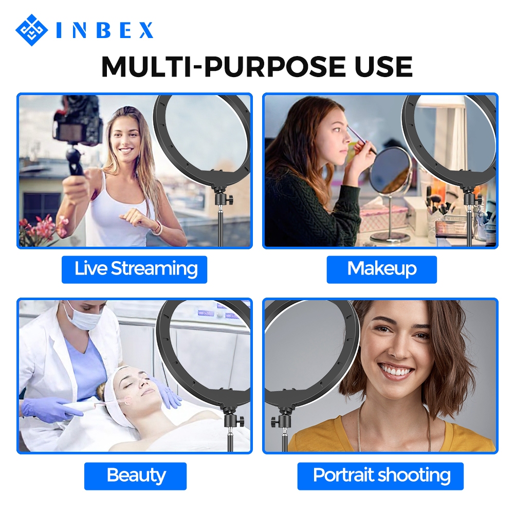 INBEX Ring Light+Overhead Cantilever Stand Tripod Handphone LED Lampu Konten Selfie Video Fotografi-7