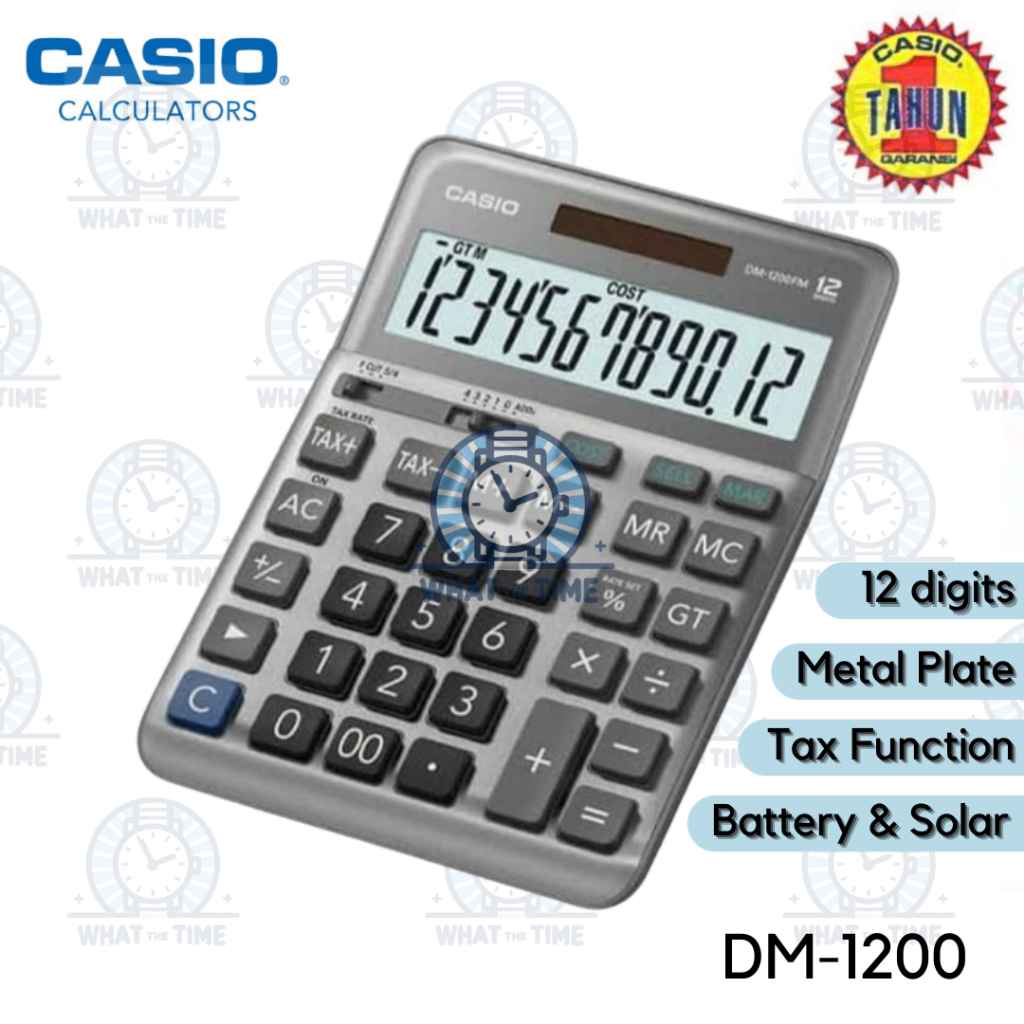 

WTT Kalkulator CASIO DM-1200 Kalkulator DM 1200 Meja/Office 12 digit Calculator DM1200