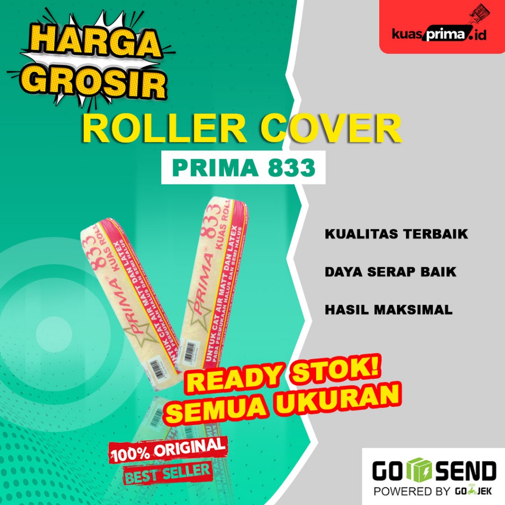 

TERMURAH!! BEST SELLER KUAS PRIMA 833 ROLLER COVER ONLY UKURAN 230MM