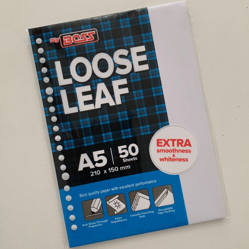 

Loose Leaf Polos A5 Big Boss 50 Lembar | Refill Binder Kertas Binder