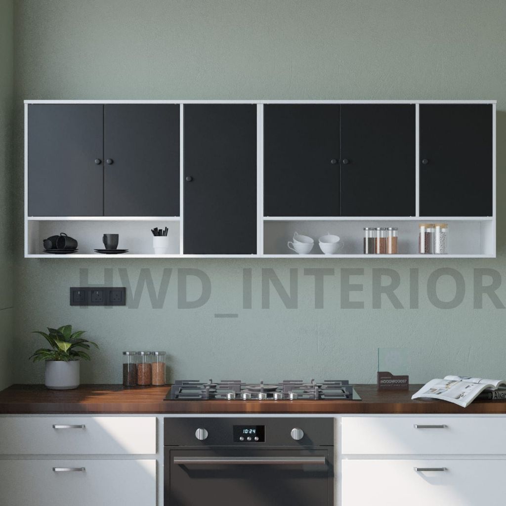 Kitchen Set Atas 3 Pintu Rak Dapur Serbaguna Lemari Dapur Gantung Dinding Serbaguna, Rak bumbu dapur