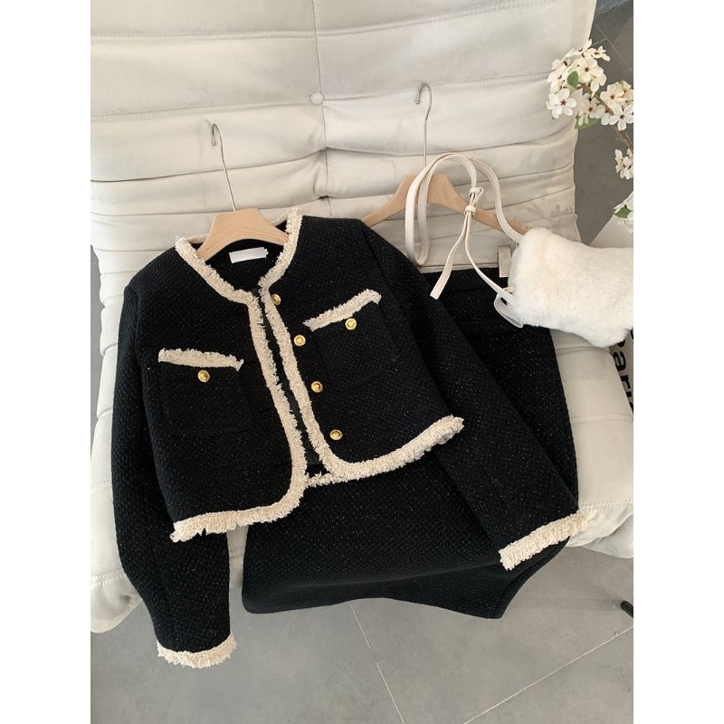 Set Rompi + Rok korean style Blazer Set wanita