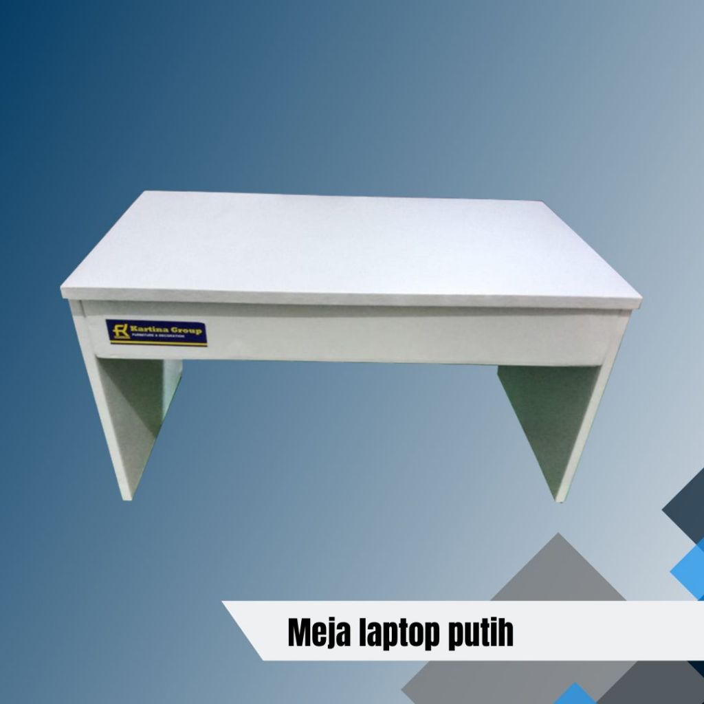 Meja Laptop / Belajar lesehan storage Fullwhite