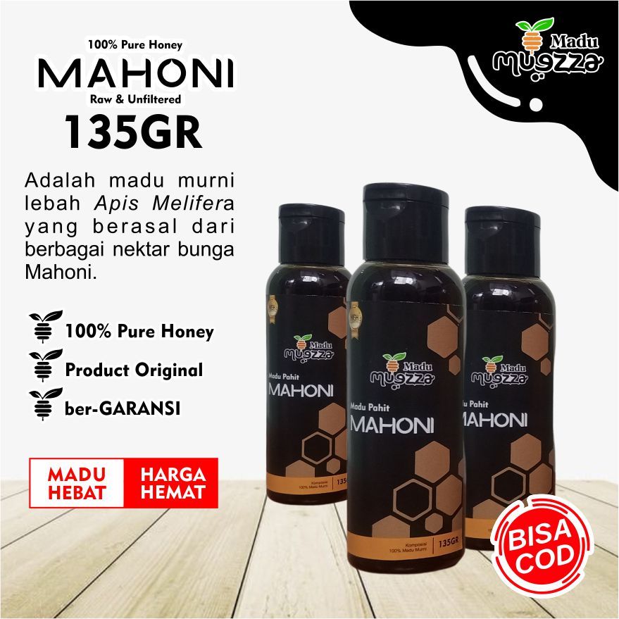 

MADU PAHIT MAHONI Grade A uk. 135GR , 100% PURE NATURAL HONEY , Madu Muezza MADU ASLI MURNI ALAMI dari NEKTAR BUNGA MAHONI