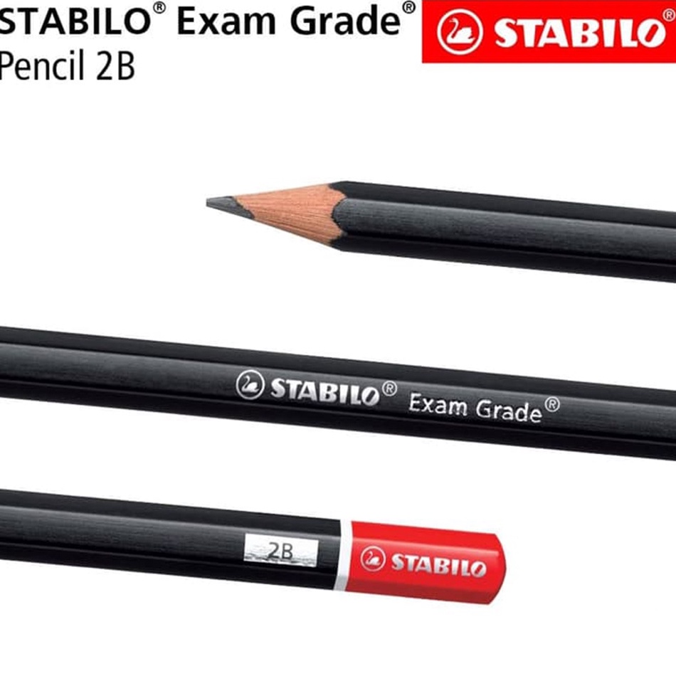 

ART T2E STABILO Exam Grade Pensil 2B 12pcs Pencil Kayu Hitam Ujian Sekolah Komputer UNBK