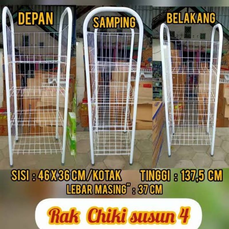 Rak Ciki Besi 4 Susun/Rak Jajan/Rak Display/Rak Ciki 4 Susun Dan 5 Susun