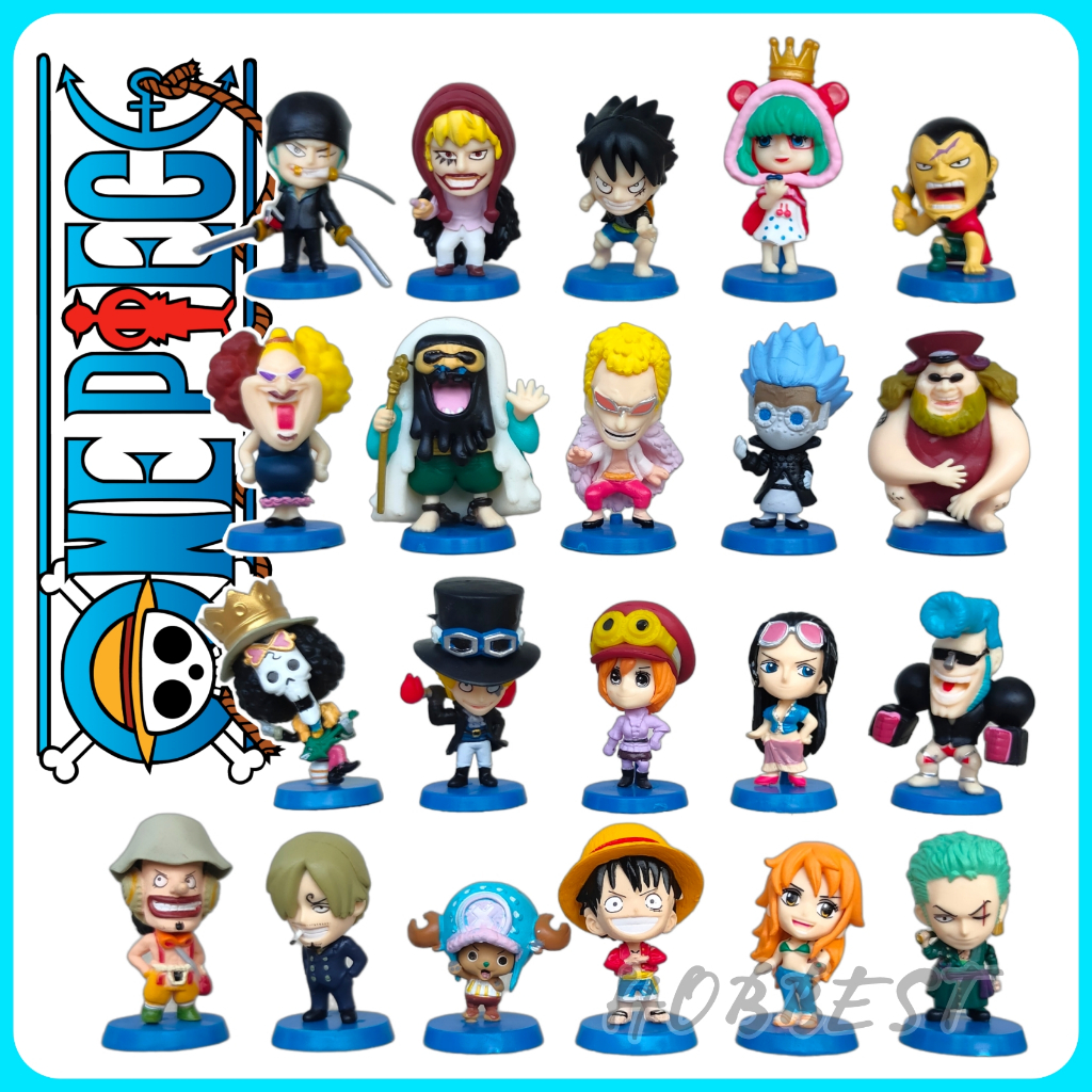 ONE PIECE Mini Figure set - Action Figur Miniatur Topper Kue Pajangan Mainan Luffy Doflamingo Sabo F