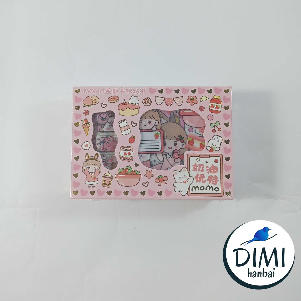[DIMI] Sticker Set Momo 4 Roll + 10 Lembar / Washi Tape Masking Stiker
