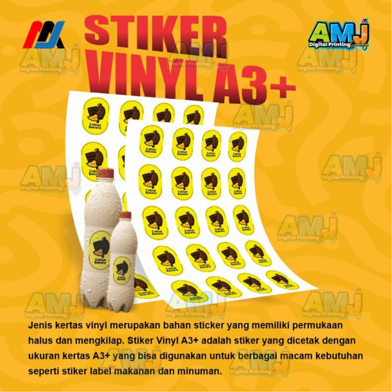 

Stiker Chromo A3+_Stiker Glossy_Stiker logo_Stiker label_Label minuman_Label makanan_Label Kemasan