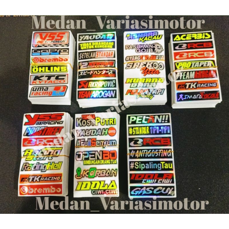 

Stiker Cutting metalik / Hologram tumpuk mini papan part 2