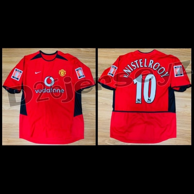 Jersey RETRO EmyuU_  Home 2003 / 2004 FA Cup Champions + Cetak nama nomor Nameset v. NISTELROOY 10 /