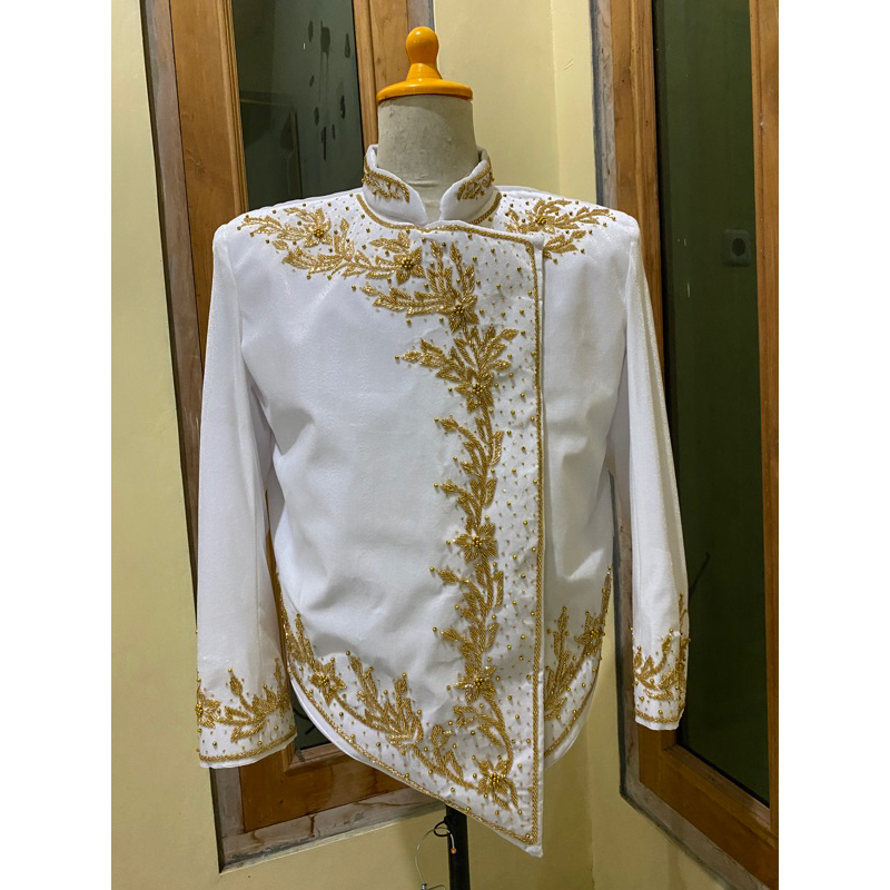Beskap Bludru Putih || Beskap Landung || Beskap Bludru || Beskap Pria