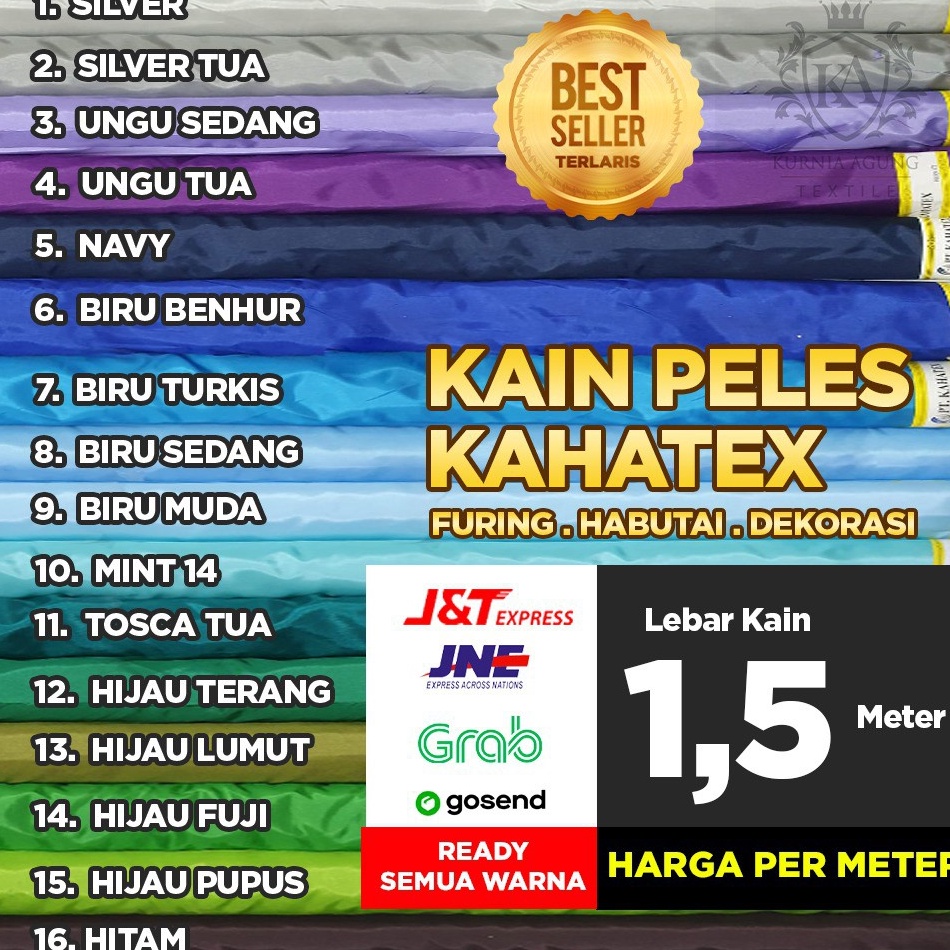 Harga TerbaikCodeUgF Kain Peles Kahatex Meteran  1cm   Kain Polos Hitam Meteran Murah  Kain Abutai H