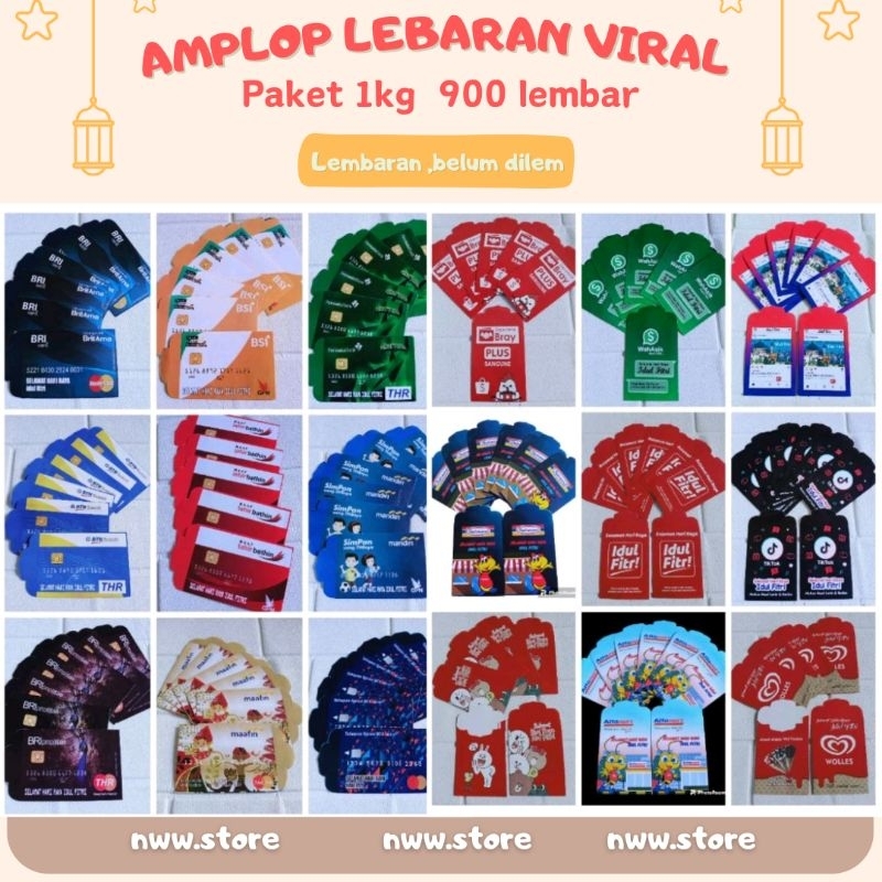 

PAKET AMPLOP IDUL FITRI LEBARAN 1KG 900LEMBAR MOTIF JAJANAN SNACK MURAH