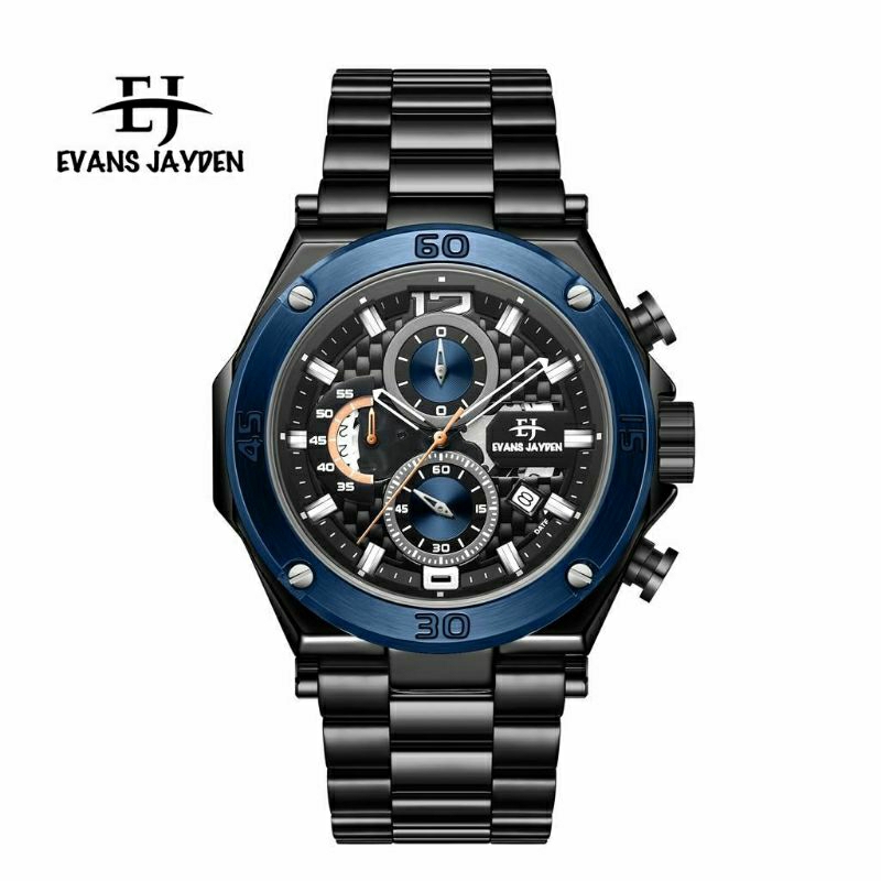 (BISA COD) JAM TANGAN EVANS JAYDEN 9839 ORIGINAL RANTAI CHRONO TANGGAL AKTIF DIAMETER 4,8CM + BOX + 