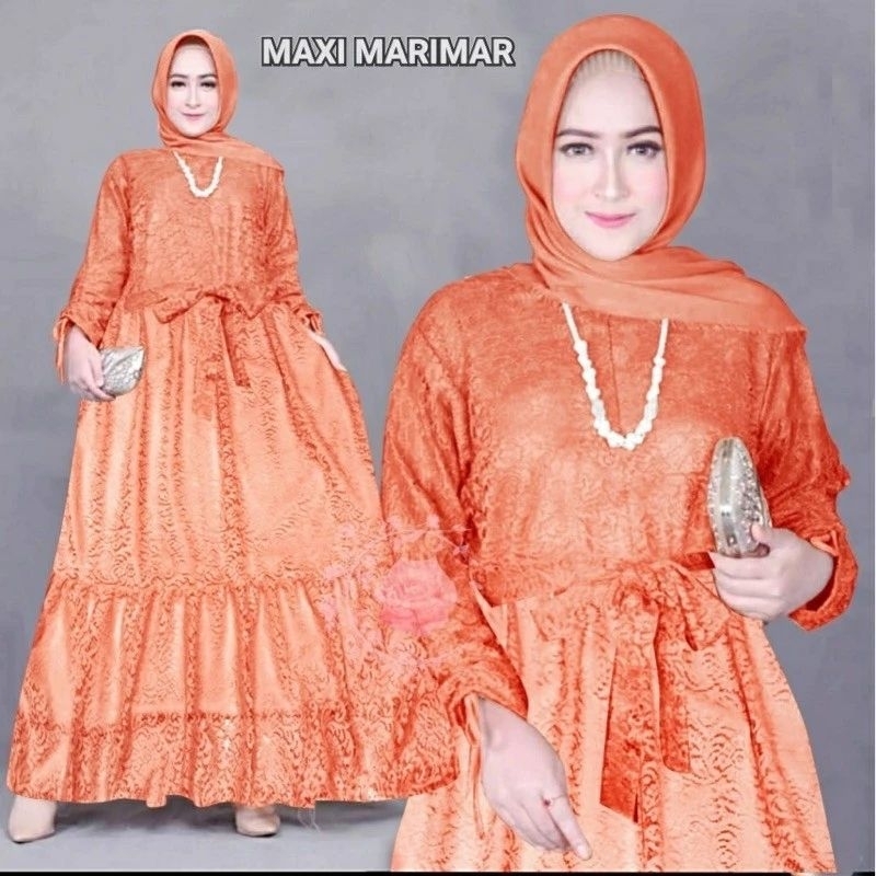 BAJU GAMIS MAXY MAXI BUSUI DRESS PESTA KONDANGAN NIKAHAN BRUKAT BROKAT WANITA MUSLIM BARU NEW L XL 3
