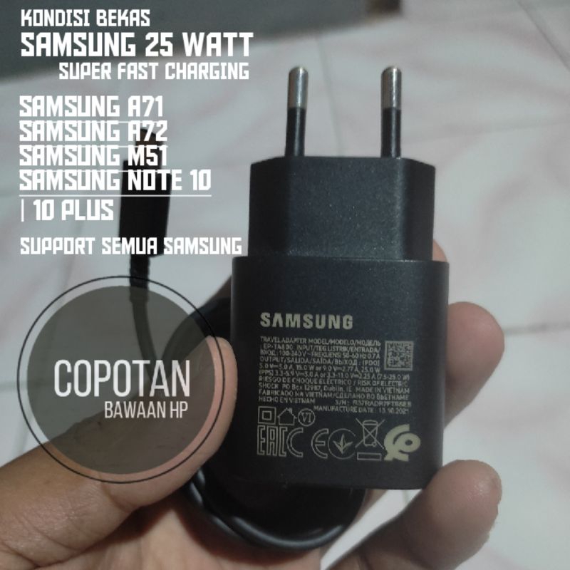 Charger Samsung Note 10 Plus A71 A72 M51 25w Original 100% Bawaan Hp | Super Fast Charging
