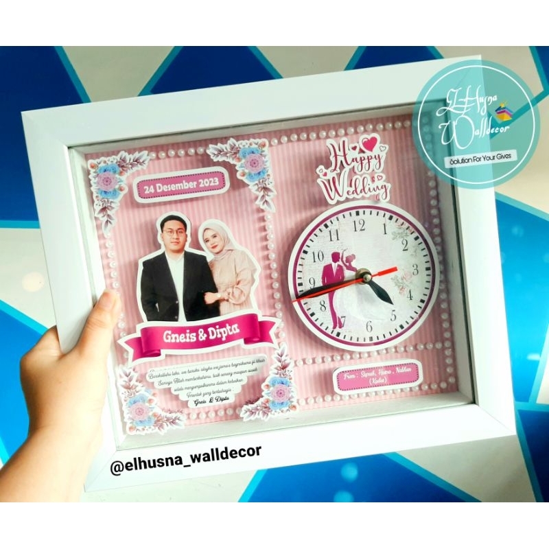 Kado Nikahan / Figura Pernikahan / Pop up frame Foto 3D