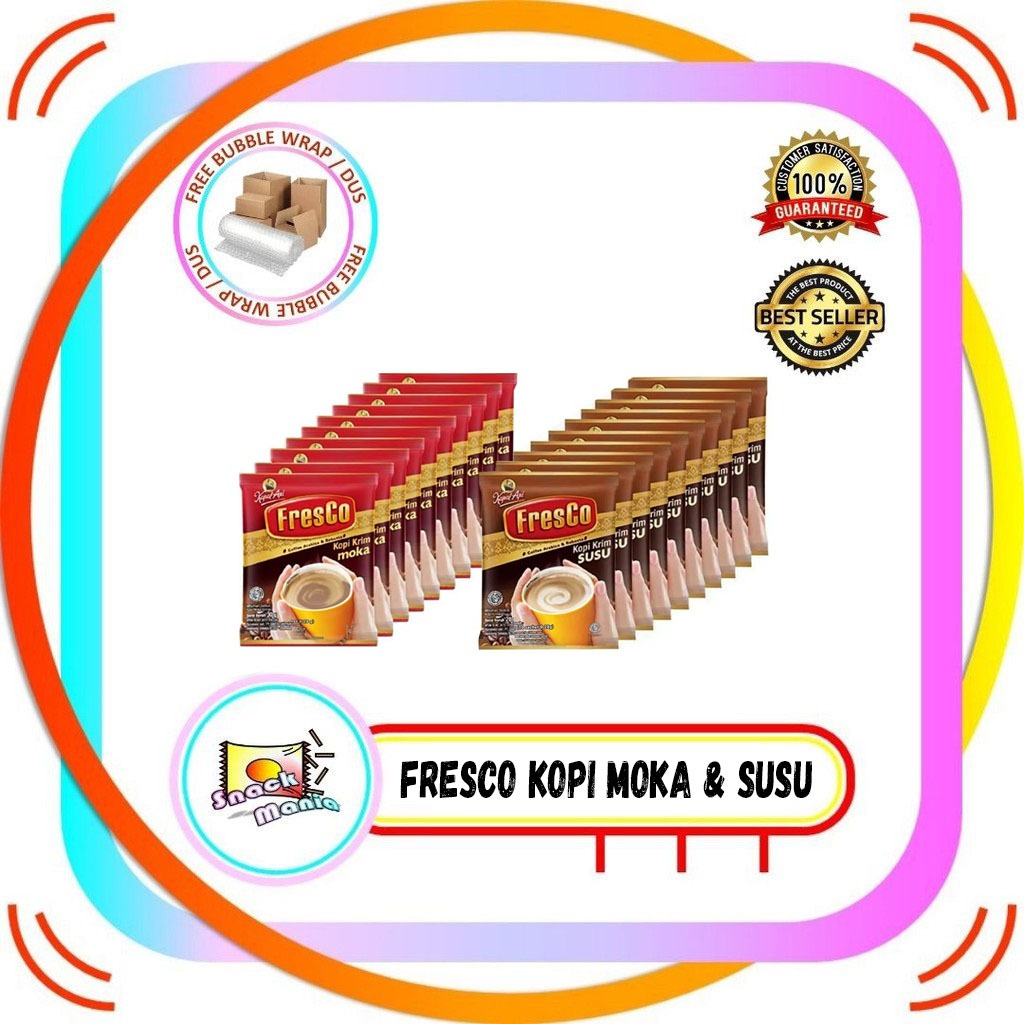 

Fresco Kopi Arabica Robusta Moka | Susu ~ 27 gr x 10 pcs RENTENG Coffee