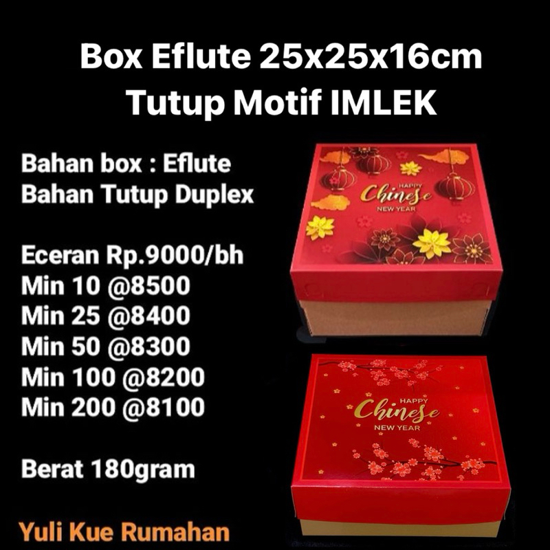 

Box Eflute 25x25x16cm Tutup Motif IMLEK