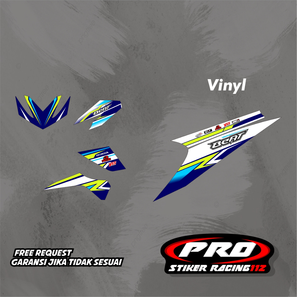 sticker striping motor honda beat karbu desain terbaru free request nama nmr