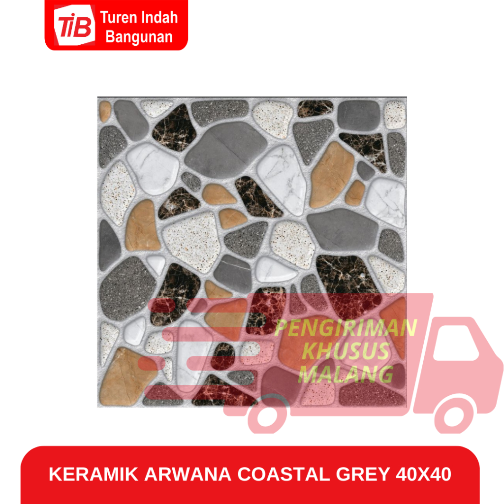 KERAMIK ARWANA COASTAL GREY 40X40