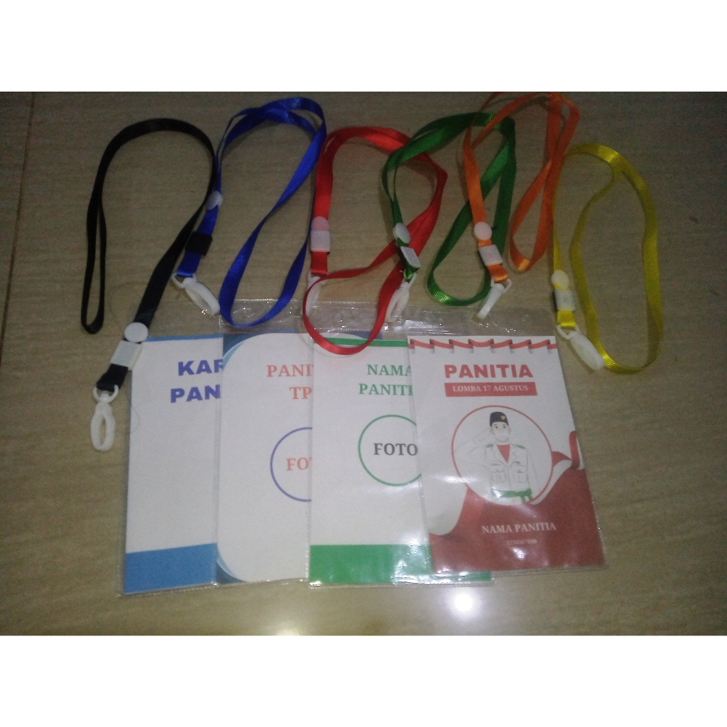 

kartu panitia Tali gantungan dan plastik mika murah