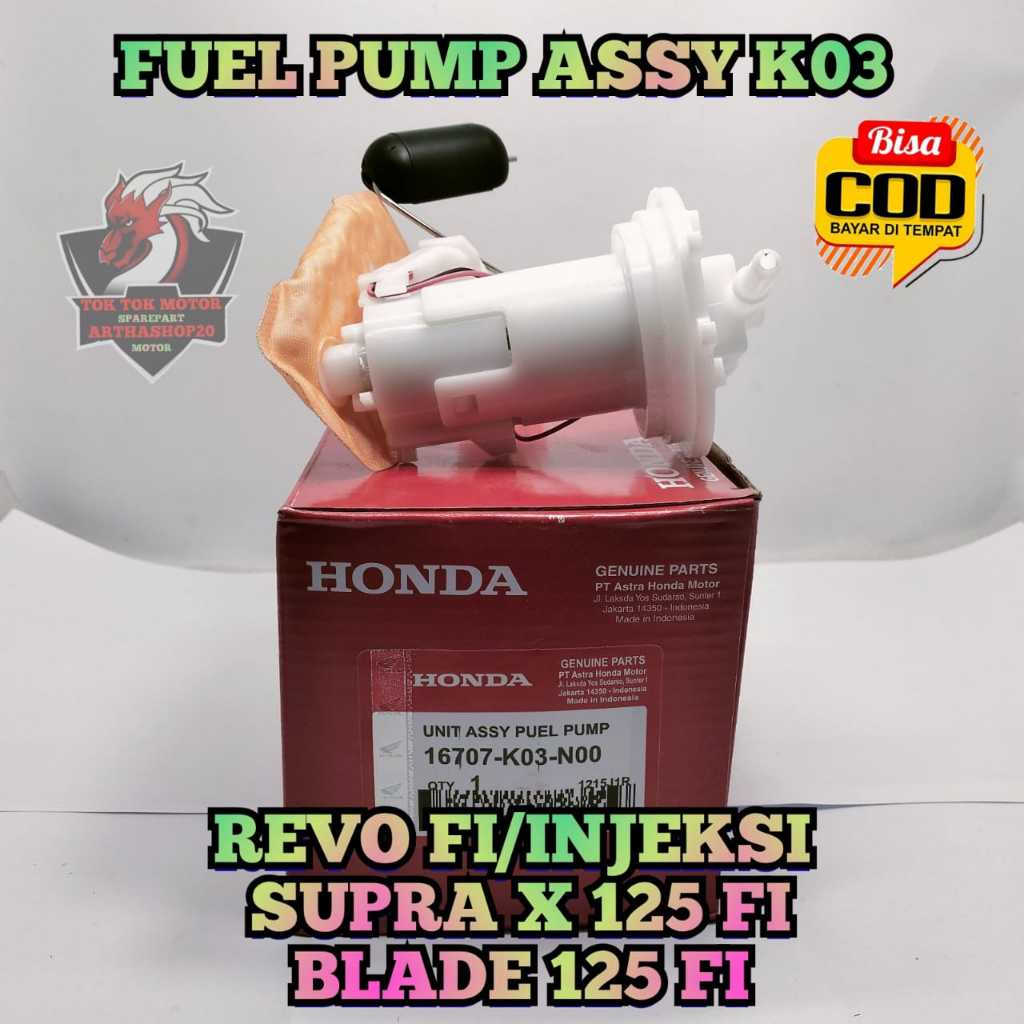 FUELPUMP ASSY K03 MOTOR HONDA REVO FI / INJEKSI , SUPRA X 125 FI , BLADE 125 FI FULL PUM PUL PUMP PO