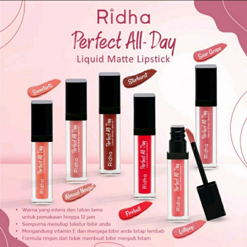 RIDHA PERFECT ALL DAY liquid matte lipstik
