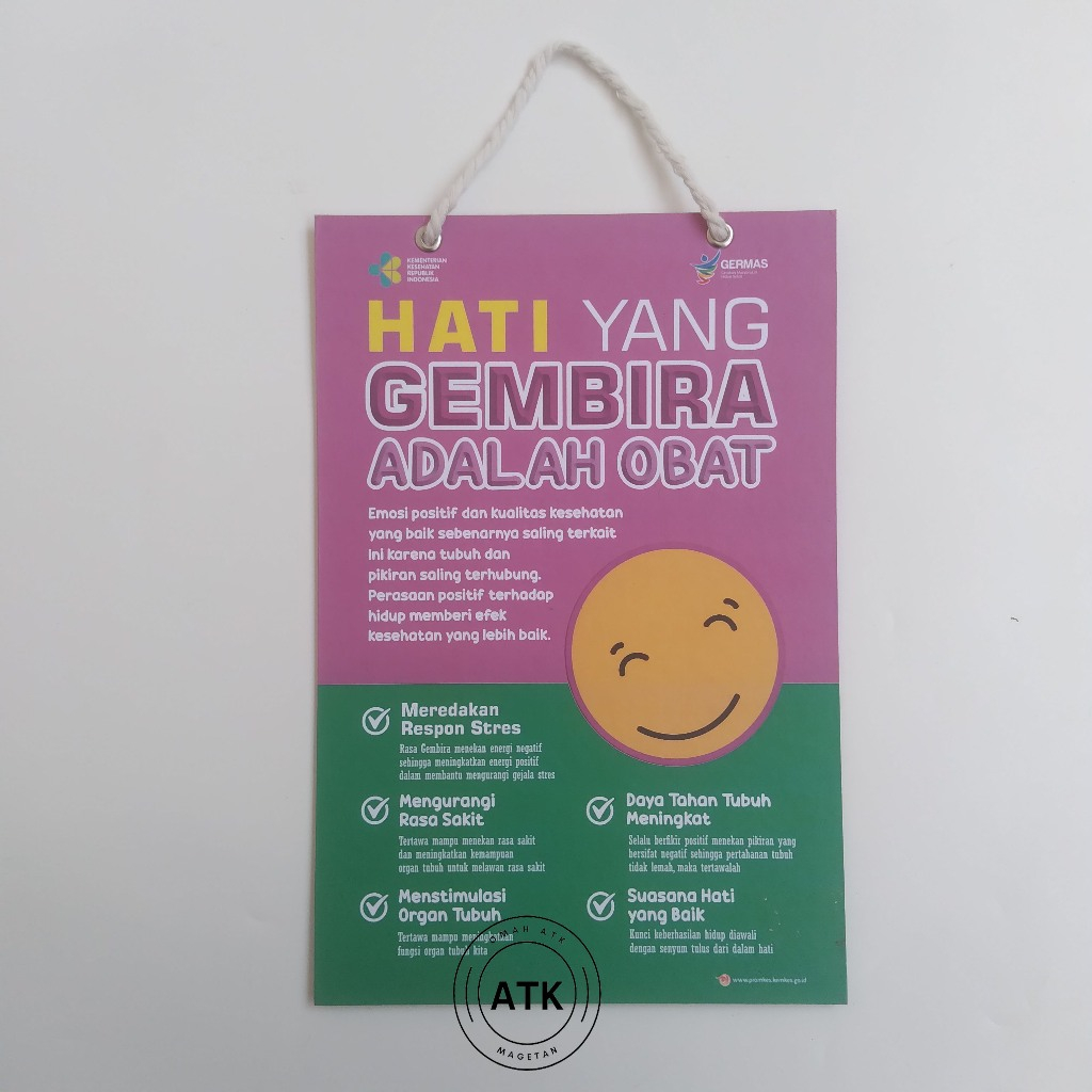 

Hard Poster Hati Yang Gembira Adalah Obat - Farmasi - Hard Poster Kesehatan - Apotek