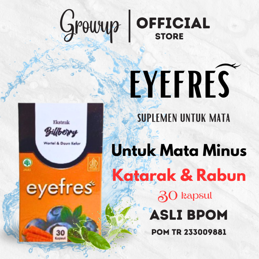 Kapsul Bilberry EYEFRES - Bilberry Adawiyah Original - Kapsul Bilberry Adawiyah Asli - Vitamin Mata 