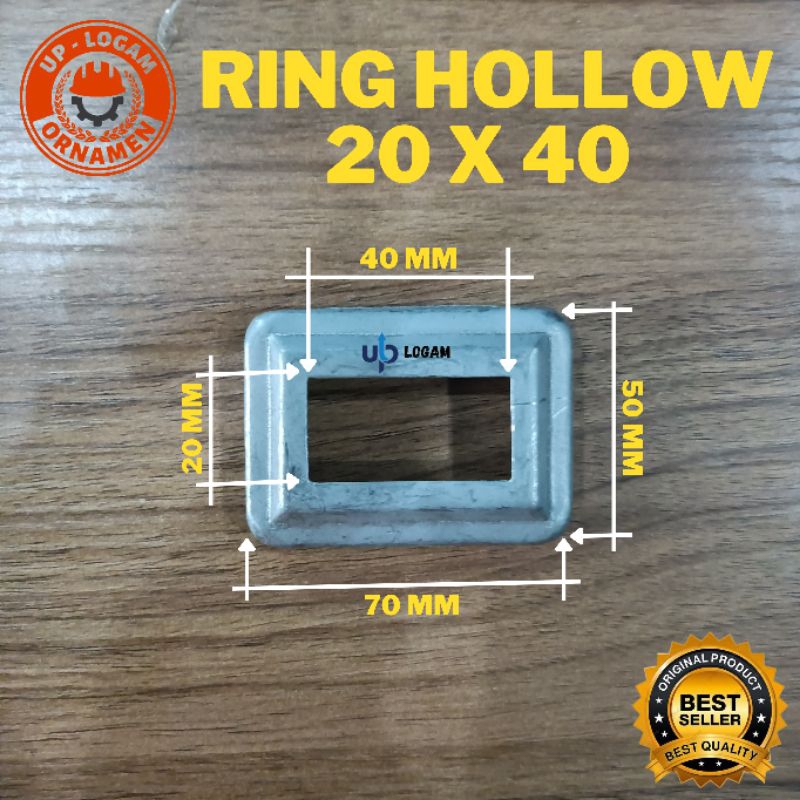 Ring hollow 20 x 40 mm besi plat tapak hollow minimalis ornamen pagar