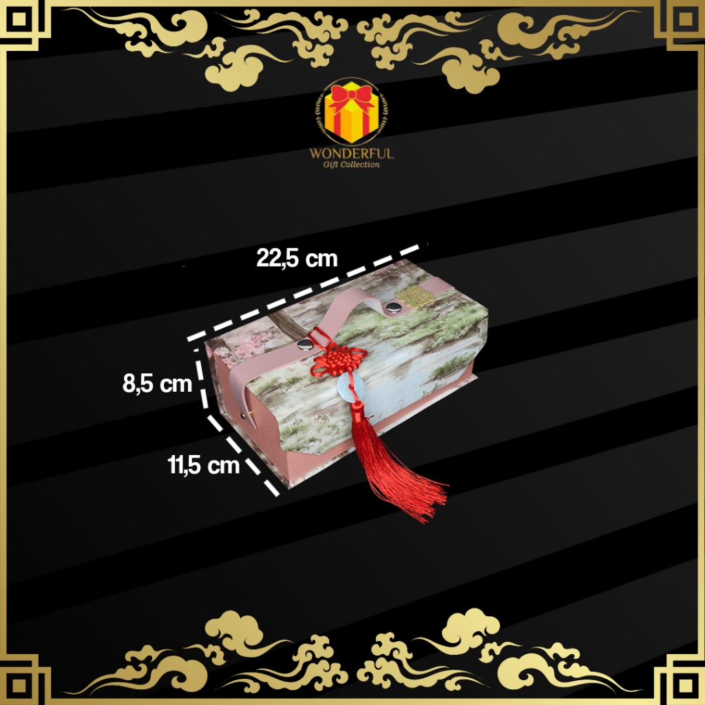 

Hardbox Chinese New Year Kotak imlek Model Tas Tenteng Sakura Magnet /Gift Box Wgc IMS01