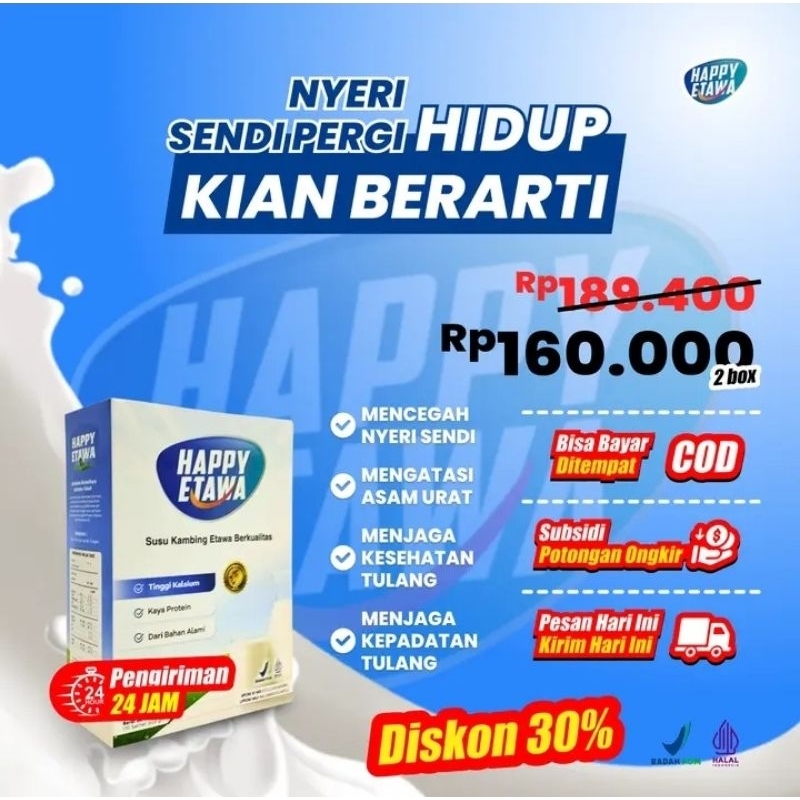 

PAKET 2 BOX Susu Kambing HAPPY ETAWA (ORIGINAL PRODUK).