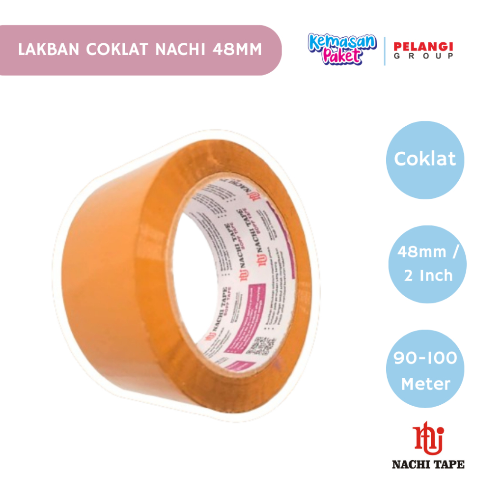 

LAKBAN COKLAT NACHI 48MM 100 yard / NACHI LAKBAN OPP COKLAT / LAKBAN OPP NACHI