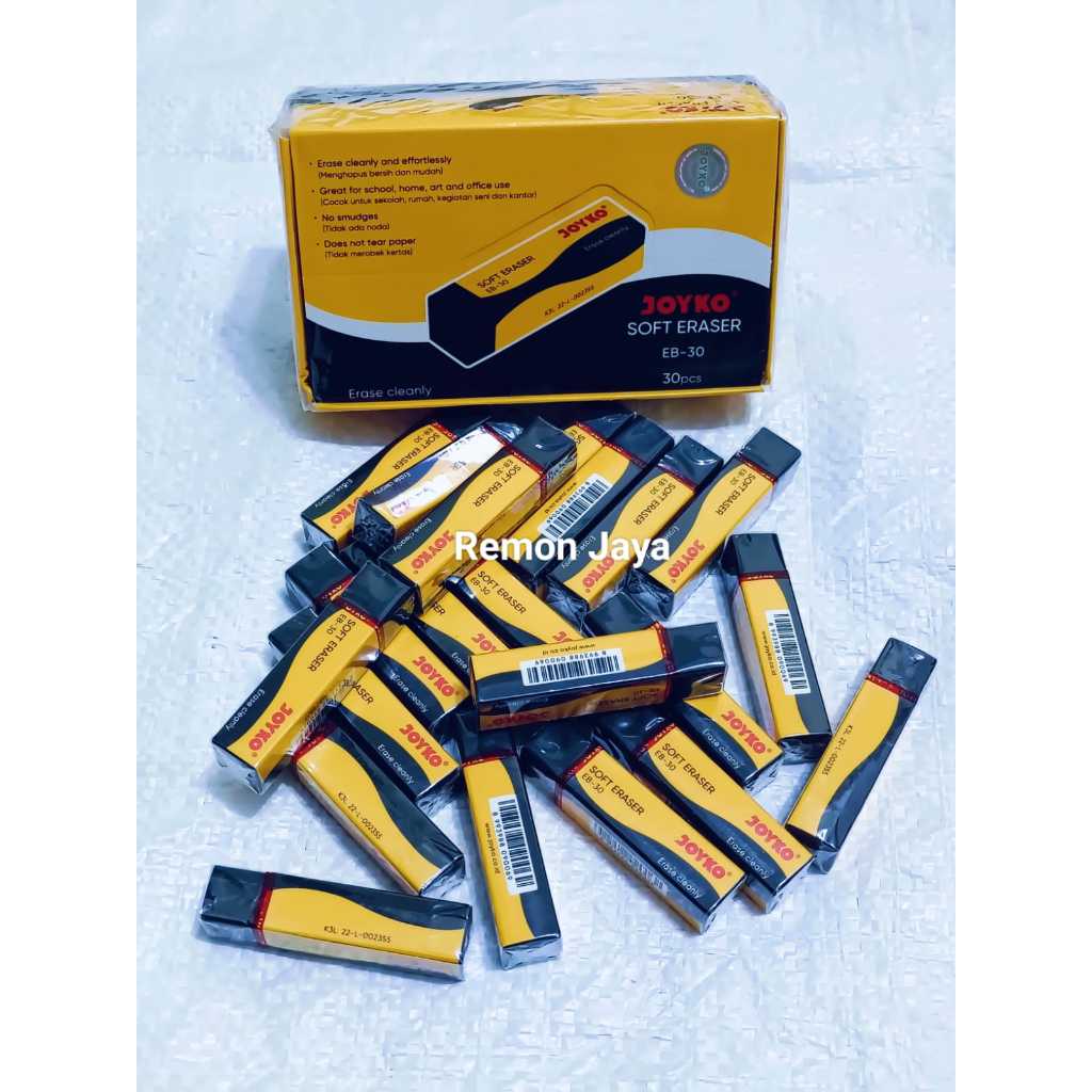 

Penghapus joyko eraser EB 30 ukuran tanggung hitam ISI 10 / 5 PCS