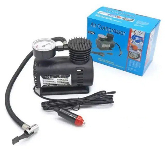 Mini Air Compressor Pompa ban angin elektrik Mobil sepeda 12v 300psi WIB