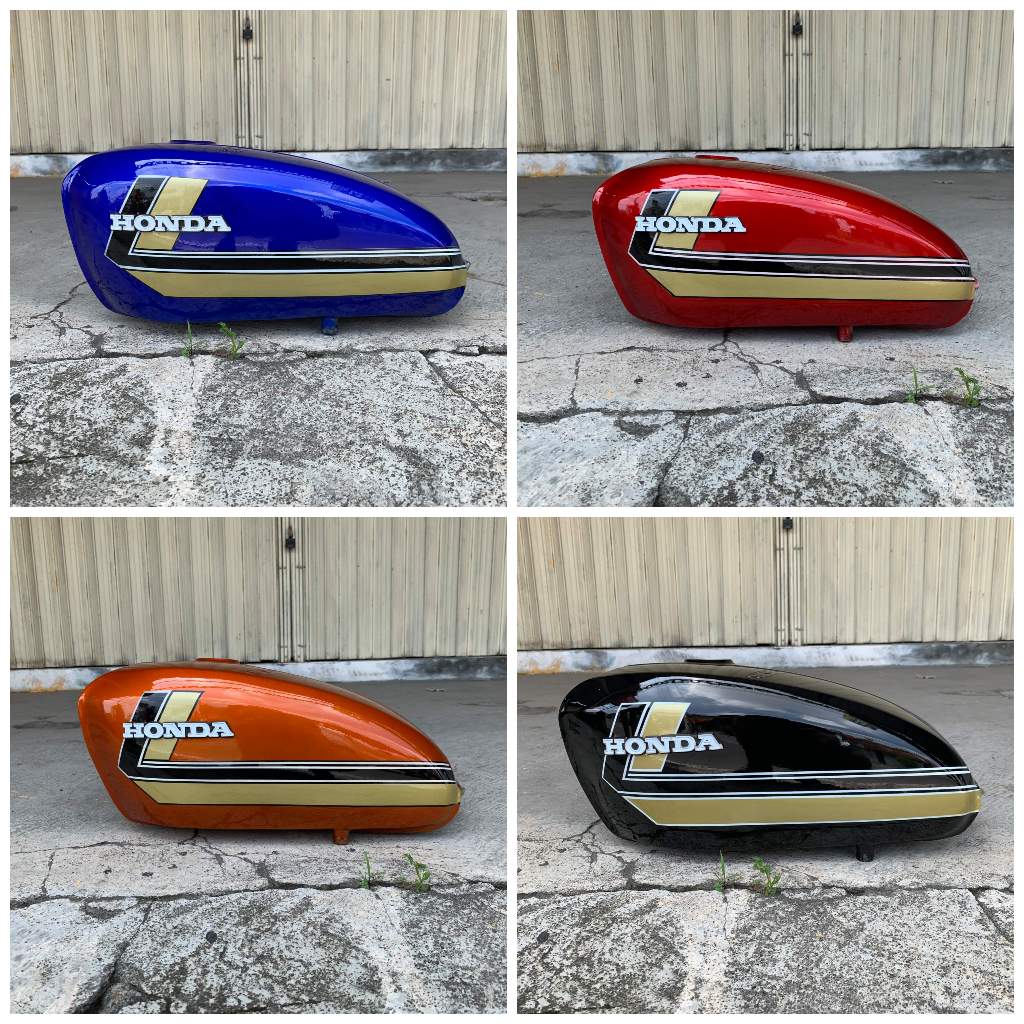 TANGKI CB 125 CAT KEKINIAN MBOIS BAHAN PRES GALVANIS TEBAL TANKI TENGKI TANK HONDA CB100 GELATIK GLA